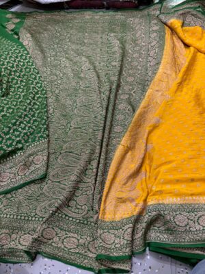 Pure Khadi Crepe Sarees With Blouse (13)