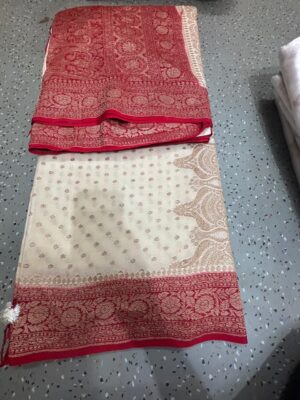 Pure Khadi Crepe Sarees With Blouse (14)
