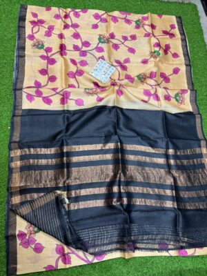 Pure Tussar Silk Sarees With Printed Design (10)