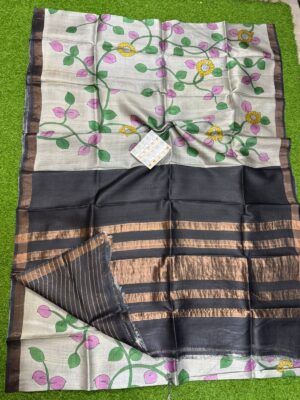 Pure Tussar Silk Sarees With Printed Design (14)