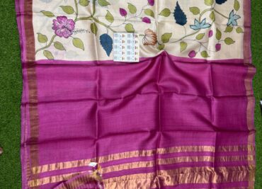 Pure Tussar Silk Sarees With Printed Design (5)