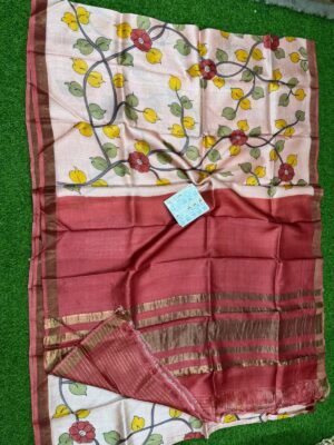 Pure Tussar Silk Sarees With Printed Design (8)