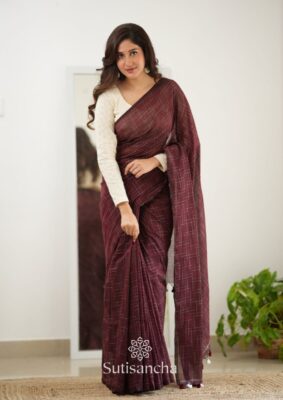 Self Ikkath Handloom Mul Cotton Sarees (2)