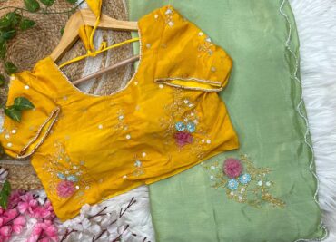 Very Soft Elegant Chinnon Fabric Sarees (8)