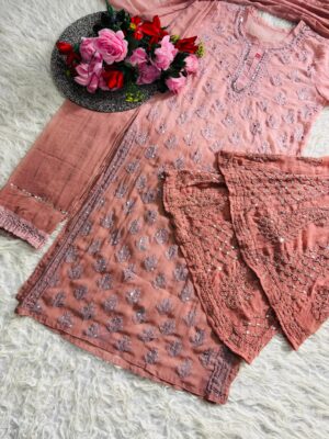 Beautiful Georgette Chikankari Handwork Sets (10)