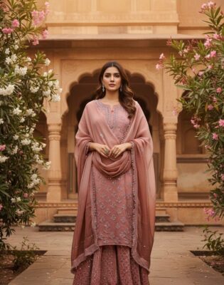 Beautiful Georgette Chikankari Handwork Sets (4)