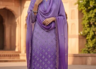 Beautiful Georgette Chikankari Handwork Sets (5)