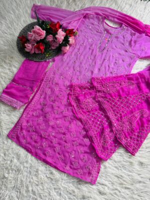 Beautiful Georgette Chikankari Handwork Sets (6)