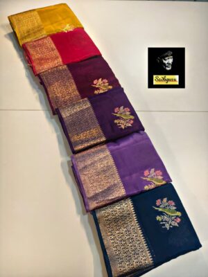 Beautiful Premium Chiffon Sarees With Blouse (8)