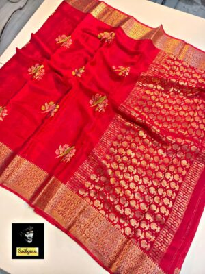 Beautiful Premium Chiffon Sarees With Blouse (9)