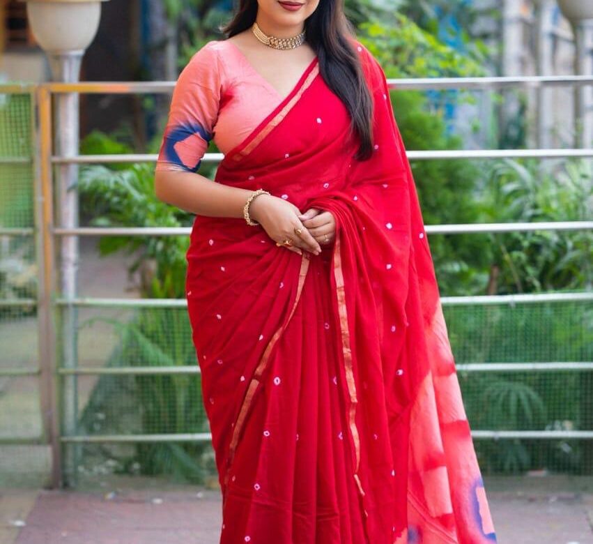 Chanderi Cotton Sarees With Zari Border (25)