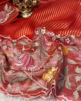 Exclusive Banarasi Pure Tissue Striped Sarees (10)