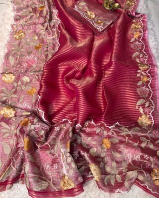 Exclusive Banarasi Pure Tissue Striped Sarees (11)