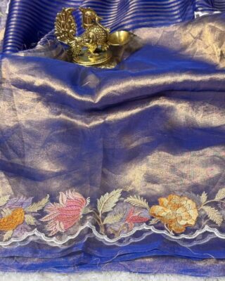 Exclusive Banarasi Pure Tissue Striped Sarees (14)