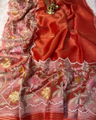 Exclusive Banarasi Pure Tissue Striped Sarees (15)