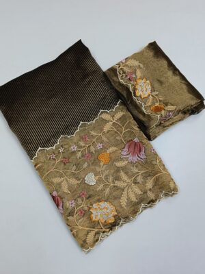 Exclusive Banarasi Pure Tissue Striped Sarees (20)