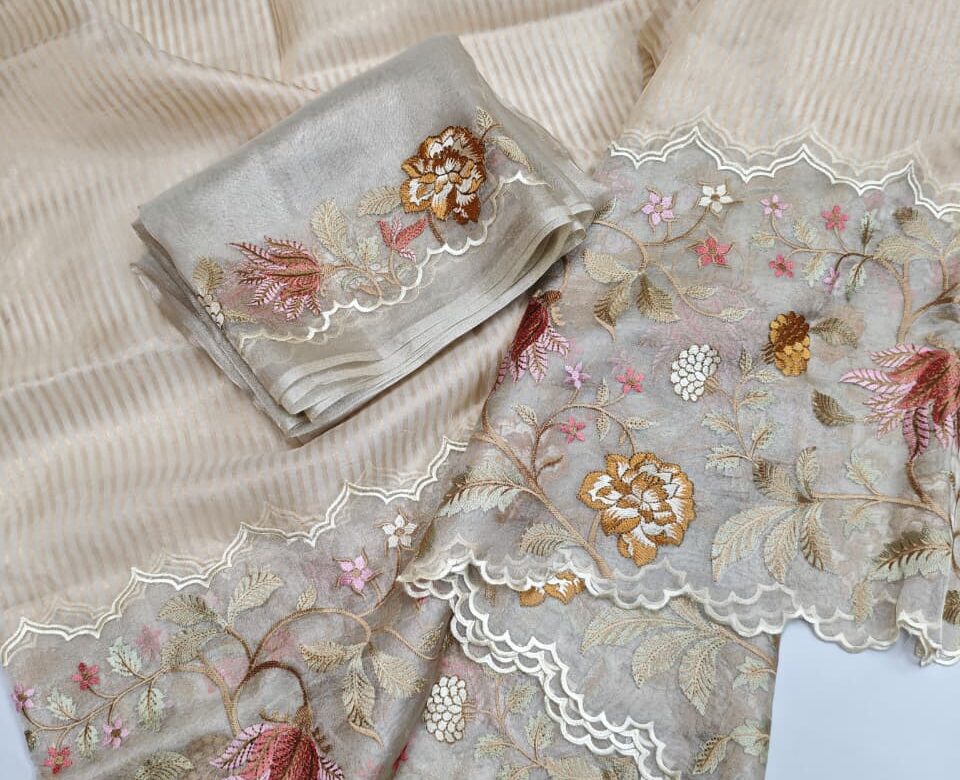 Exclusive Banarasi Pure Tissue Striped Sarees (22)