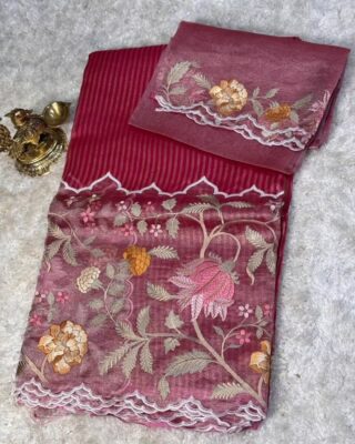 Exclusive Banarasi Pure Tissue Striped Sarees (4)