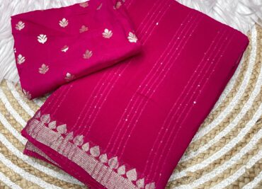 Exclusive Chinnon Chiffon Sarees With Blouse (4)