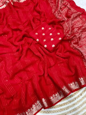 Exclusive Chinnon Chiffon Sarees With Blouse (6)