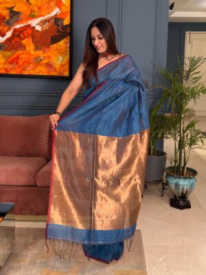 Exclusive Latest Linen Tissue Sarees (7)