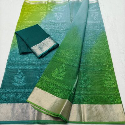Exclusive Pure Kota Cotton Self Embroidary Sarees (1)