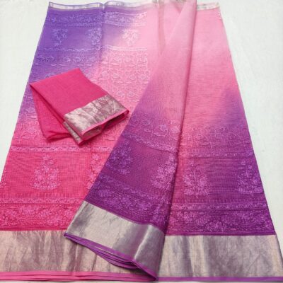 Exclusive Pure Kota Cotton Self Embroidary Sarees (9)