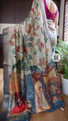 Exclusive Tussar Silk Handpainted Embroidary Work (11)