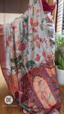 Exclusive Tussar Silk Handpainted Embroidary Work (12)
