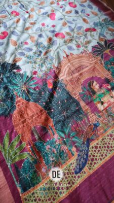 Exclusive Tussar Silk Handpainted Embroidary Work (15)