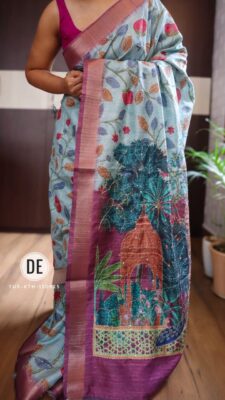 Exclusive Tussar Silk Handpainted Embroidary Work (16)