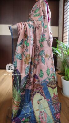 Exclusive Tussar Silk Handpainted Embroidary Work (22)