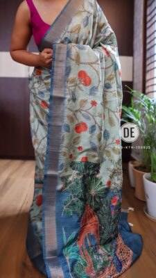 Exclusive Tussar Silk Handpainted Embroidary Work (4)