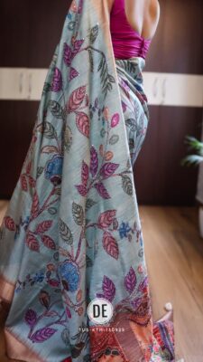 Exclusive Tussar Silk Handpainted Embroidary Work (6)