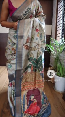 Exclusive Tussar Silk Handpainted Embroidary Work (9)