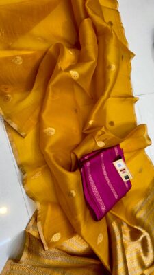 Handloom Banarasi Pure Organza Kora Silk Sarees (2)