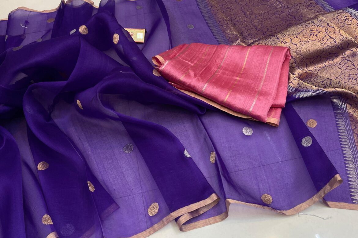 Handloom Banarasi Pure Organza Kora Silk Sarees (24)