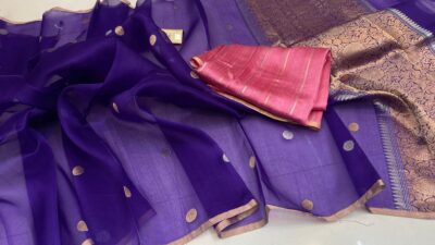 Handloom Banarasi Pure Organza Kora Silk Sarees (24)