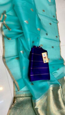 Handloom Banarasi Pure Organza Kora Silk Sarees 33 (3)