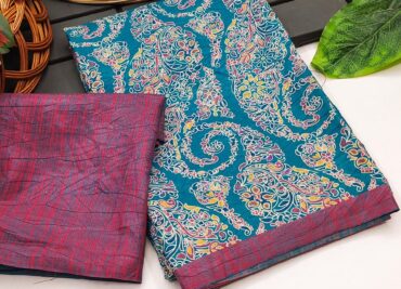 LAtest Ajrakh Block Prints Silk Sarees With Blouse (1)
