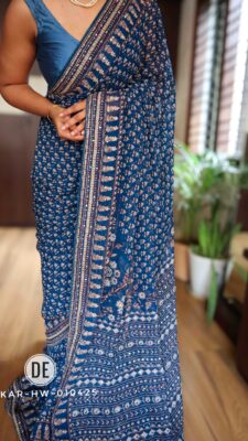 Latest Georgette Silk Sarees With Blouse. (10)
