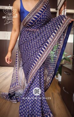 Latest Georgette Silk Sarees With Blouse. (13)