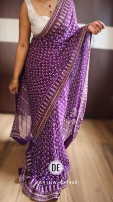 Latest Georgette Silk Sarees With Blouse. (16)