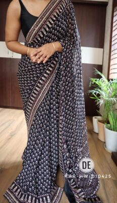 Latest Georgette Silk Sarees With Blouse. (39)