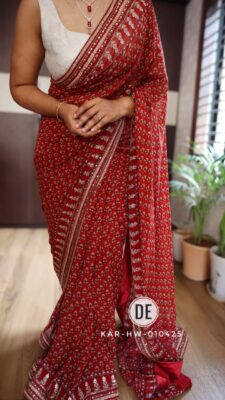 Latest Georgette Silk Sarees With Blouse. (4)