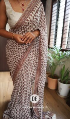 Latest Georgette Silk Sarees With Blouse. (8)