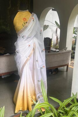 Latest Linen Digital Print Sarees (11)
