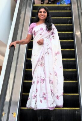 Latest Linen Digital Print Sarees (12)