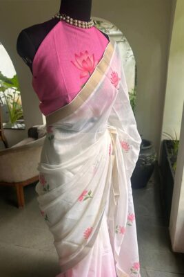 Latest Linen Digital Print Sarees (5)