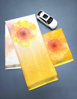 Latest Linen Digital Print Sarees (6)